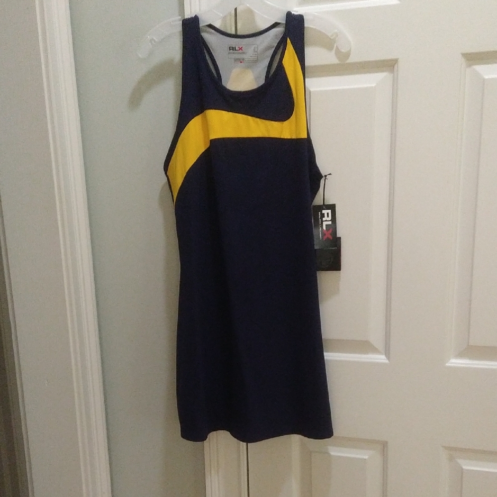 *NWT* RLX Ralph Lauren Blue and Yellow Tank Dress